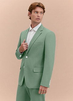 front James Matcha Structured Stretch Suit Jacket