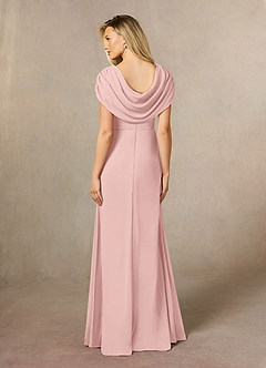 Azazie Mary vestidos de madre de la novia Vestido de Rosa Empolvado de Gasa de Corte en A con Corte Lateral image3
