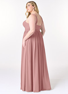 Azazie Elvira Bridesmaid Dresses Dusty Rose A-Line Pleated Chiffon Dress image10