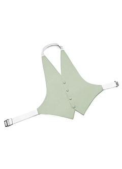 front Boy's Matte Satin Vest & Bow Tie Set