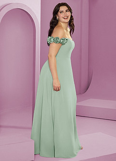 Barbie ♥ Azazie Jurken voor bruidsmeisjes Converteerbaar Jurk van Chiffon met A-Lijn Off the Shoulder Agave image15