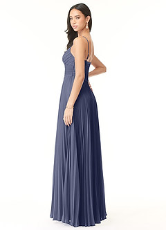Azazie Vini Bridesmaid Dresses Stormy A-Line V-Neck Pleated Chiffon Dress image4