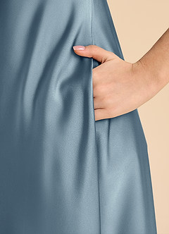 Azazie Sissy Junior Klä av A-Line i Stretch Satin Av axeln image7