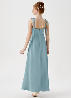 Azazie Rosey Junior A-Linie Herzausschnitt Stretch-Satin Kleid Stimmungsvolles Blau image6
