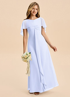 Azazie Selena Junior Lavender A-Line Ruched Chiffon Dress image3