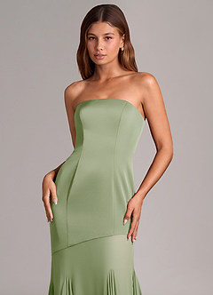 Azazie Uma Bridesmaid Dresses Dusty Sage Mermaid Strapless Chiffon Convertible Dress image2