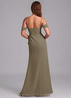 Azazie Johana Jurken voor bruidsmeisjes Converteerbaar Jurk van Chiffon met Zeemeermin Off the Shoulder Wilgengroen image2