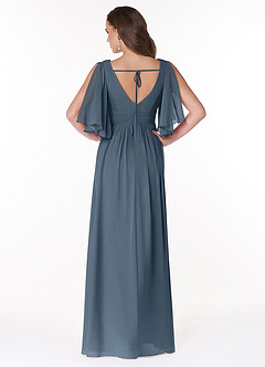 Azazie Temeka Bridesmaid Dresses Neptune A-Line Ruched Chiffon Dress image2
