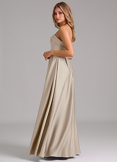 Azazie Lucienne Bridesmaid Dresses Frost A-Line Strapless Stretch Satin Convertible Dress image3