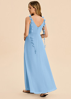 Azazie Gumdrop Junior Powder Blue Empire Pleated Chiffon Dress image1