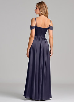 Azazie Raisa Bridesmaid Dresses Stormy A-Line Off the Shoulder Stretch Satin Dress image6