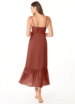 Azazie Justina Bridesmaid Dresses Auburn A-Line Sweetheart Neckline Chiffon Dress image2