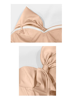 Alysha Blush Pink Bow-Tie Midi Dress image7