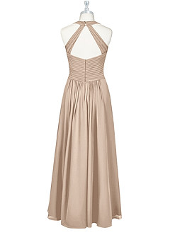 Azazie Claudia Final Sale Taupe A-Line Sweetheart Neckline Chiffon Dress image8