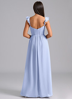 Azazie Denisse Suknie dla druhen Linia A Marszczony Szyfon Do ziemi Sukienka image2