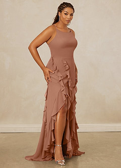 Christian Siriano Bridal for Azazie 1006 Bridesmaid Dresses Bronzer Mermaid Ruched Chiffon Dress image12
