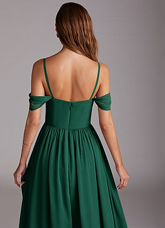 Azazie Calianna Bridesmaid Dresses Emerald A-Line Off the Shoulder Chiffon Convertible Dress image9
