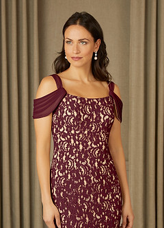 Azazie Claribel vestidos de madre de la novia Vestido de Cabernet de Encaje de Sirena con Vestidos sin tirantes image6