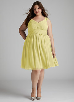 Azazie Angie Abiti da Damigella Abito A-Line in Chiffon Corsetto Sorbetto Al Limone image11