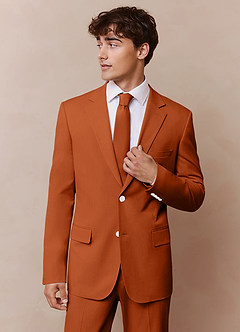 James Burnt Orange Structured Stretch Suit Jacket
