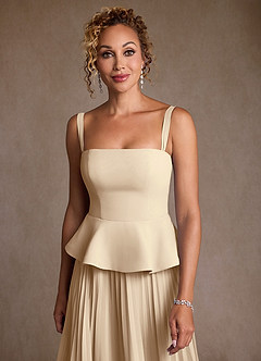 Azazie Josabeth Mother of the Bride Dresses Champagne A-Line Pleated Chiffon Dress image8