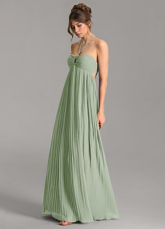 Azazie Addison Bridesmaid Dresses Dusty Sage Empire Sweetheart Neckline Chiffon Dress image4