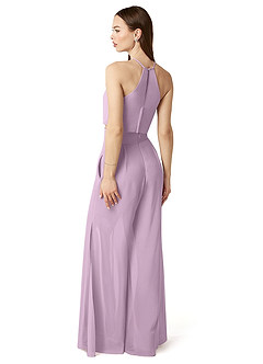 Azazie Kenzi Abiti da Damigella Tuta in Chiffon Plissettato Glicine image4