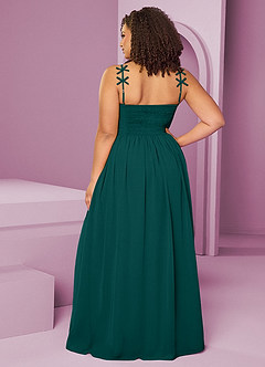 Barbie ♥ Azazie Bridesmaid Dresses Peacock A-Line Pleated Chiffon Dress image8