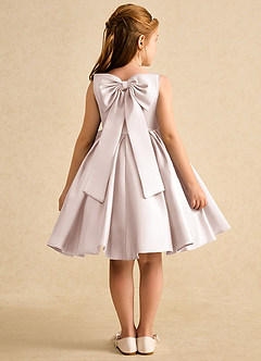 Azazie Jessie Blumenmädchenkleider A-Linie Schleifen Matte Satin Kleid Blassrosa image1