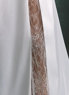 Azazie Georgette Wedding Dresses Diamond White Mermaid Strapless Stretch Satin Dress image7