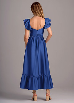 Azazie Anaya Bridesmaid Dresses Royal Blue A-Line Sweetheart Neckline Stretch Satin Convertible Dress image2