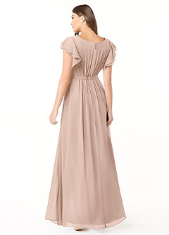 Azazie Daphne Modest Bridesmaid Dresses A-Line Ruffled Chiffon Floor-Length Dress image2