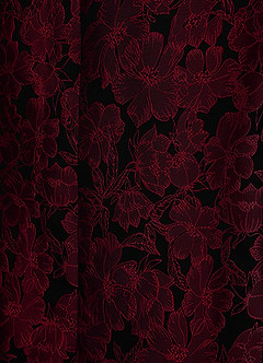 front Samuel Burgundy Floral Jacquard Peak Lapel Tuxedo Jacket