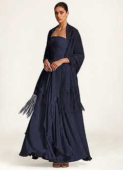 front Azazie Floral Lace Tassel Shawl