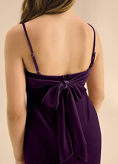 Azazie Mai Junior Grape A-Line Sweetheart Neckline Velvet Dress image8