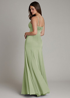 Azazie Avira Suknie dla druhen Syrena Satyna elastyczna Do ziemi Sukienka image2