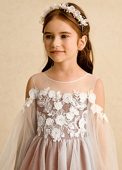 Azazie Zimi vestidos de niña de las flores Vestido de Bronceador de Tul de Princesa con Escote de Corazón image9
