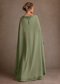 Azazie Artemisia Mother of the Bride Dresses Pistachio Sheath Lace Chiffon Dress image3