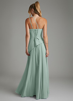 Azazie Holly Bridesmaid Dresses Agave A-Line Corset Chiffon Dress image2