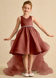 Azazie Julietta Flower Girl Dresses Auburn Ball-Gown Convertible Tulle Dress image2