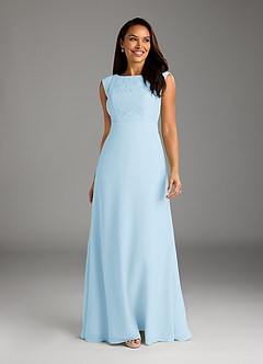 Azazie Bettina Mother of the Bride Dresses Sky Blue A-Line Lace Chiffon Dress image1