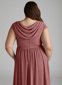 Azazie Organa Bridesmaid Dresses Desert Rose A-Line Pleated Chiffon Dress image12