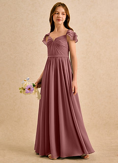 Azazie Meimei Girls Formal Flower Girl Klänningar Klä A-Line i Chiffong Plisserad image5