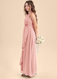 Azazie Lilenne Junior Rosette A-Line Bow Chiffon Dress image4