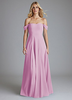 Azazie Seriana Brudtärnklänningar Klä av A-Linje i Chiffong Av axeln Godisrosa image5