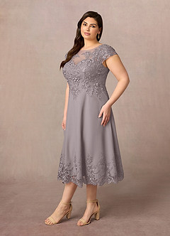 Azazie Terrano Mother of the Bride Dresses Dusk A-Line Scoop Lace Dress image7