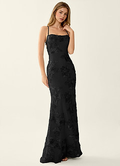Kailani Black 3D Flowers Corset Mermaid Lace Up Back Prom Dress image4