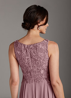 Azazie Kana Mother of the Bride Dresses Dusty Rose A-Line Scoop lace Chiffon Dress image9