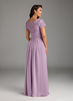 Azazie Dunja Mother of the Bride Dresses Wisteria A-Line V-Neck Lace Chiffon Dress image4