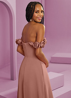 Barbie ♥ Azazie Bridesmaid Dresses Cedar Rose A-Line Off the Shoulder Chiffon Convertible Dress image2